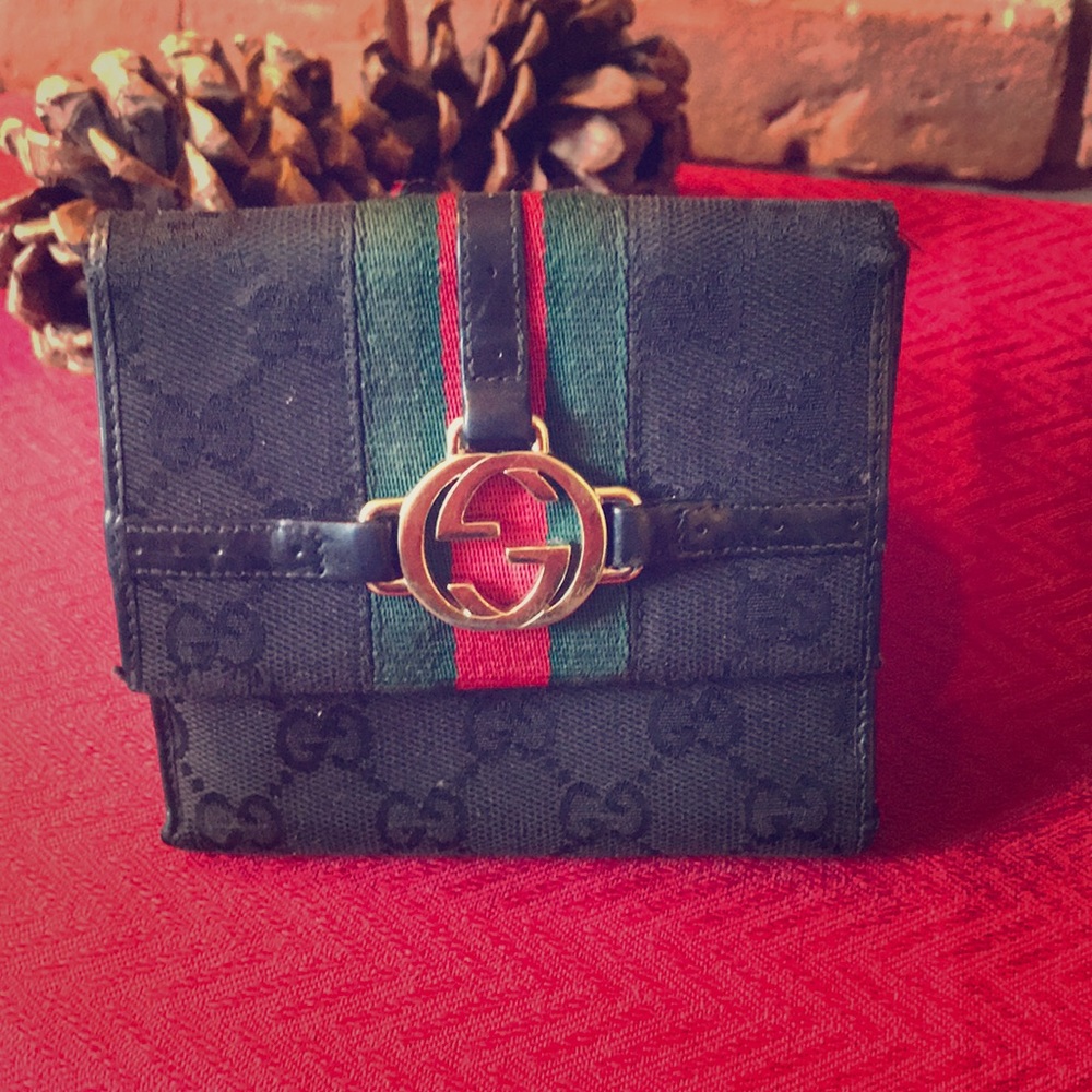 Gucci black French fold wallet